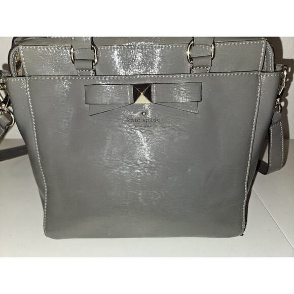 Kate Spade New York Beacon Court Jeanne Leather Gray Handbag Satchel 10x9 - Picture 4 of 15